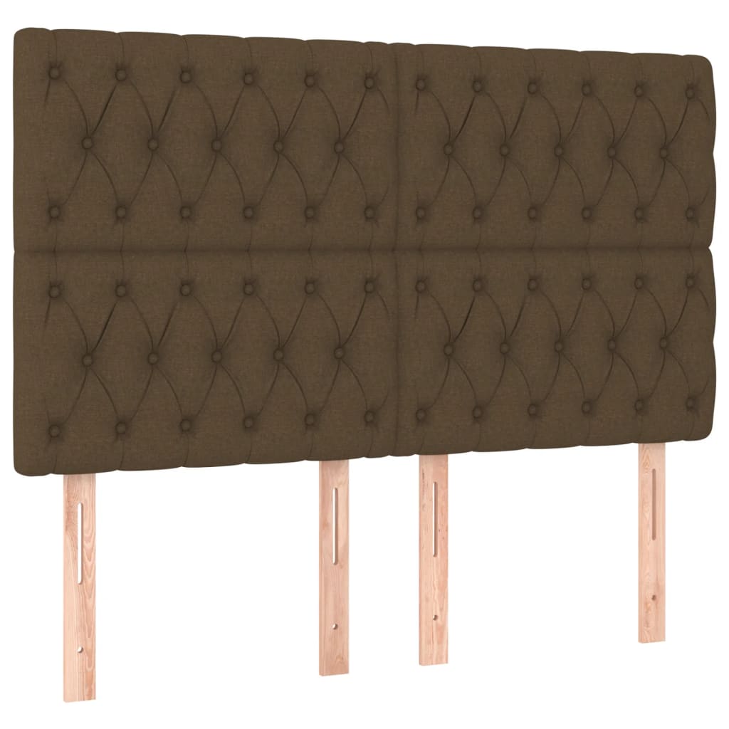 Sommier à lattes avec matelas et LED marron foncé 140x190 cm - 7