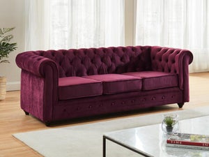 Divano CHESTERFIELD Velluto Viola posti Leroy Merlin