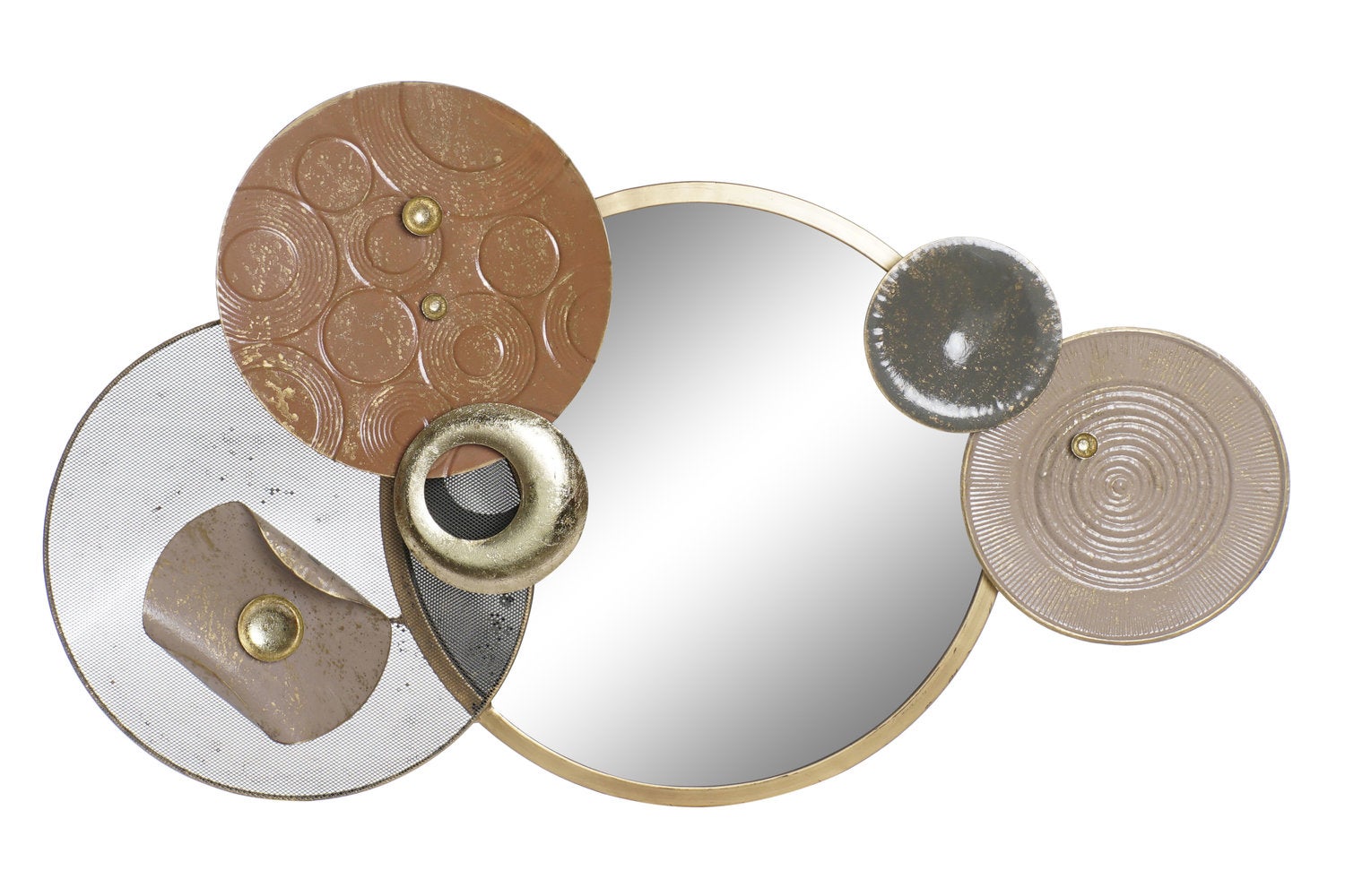 Miroir de décoration murale en métal 96,5x7x59 cercles | Leroy Merlin