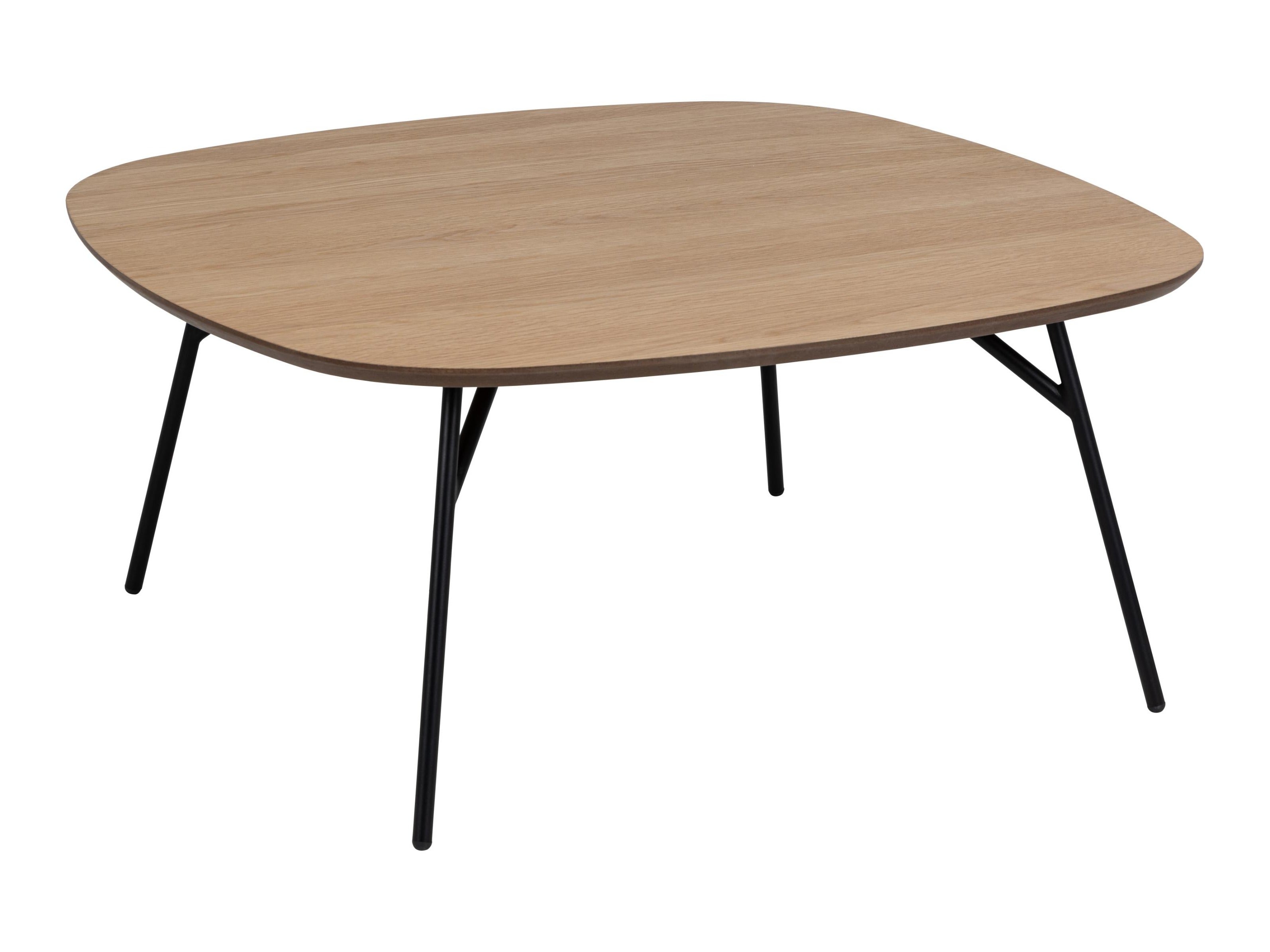 Stolik kawowy Caracas kwadratowy ACTONA dębowy loftowy 90x90 cm czarna stalowa podstawa 1 szt.