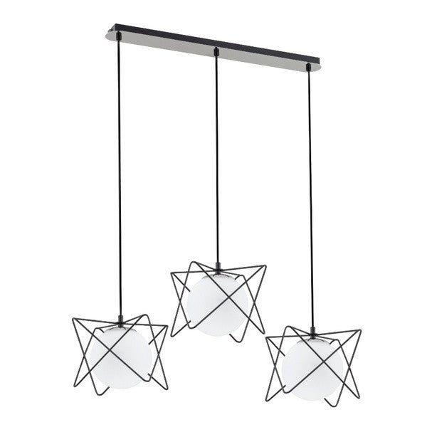 Lampa wisząca Sagito Track czarna-chromowana 3xE14x10W industrialna wym: 90 x 85 x 20 cm metal Alfa