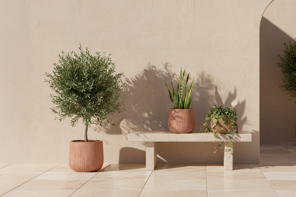 ENSEMBLE DE 3 POTS RONDS CÉRAMIQUE TERRACOTTA - 3