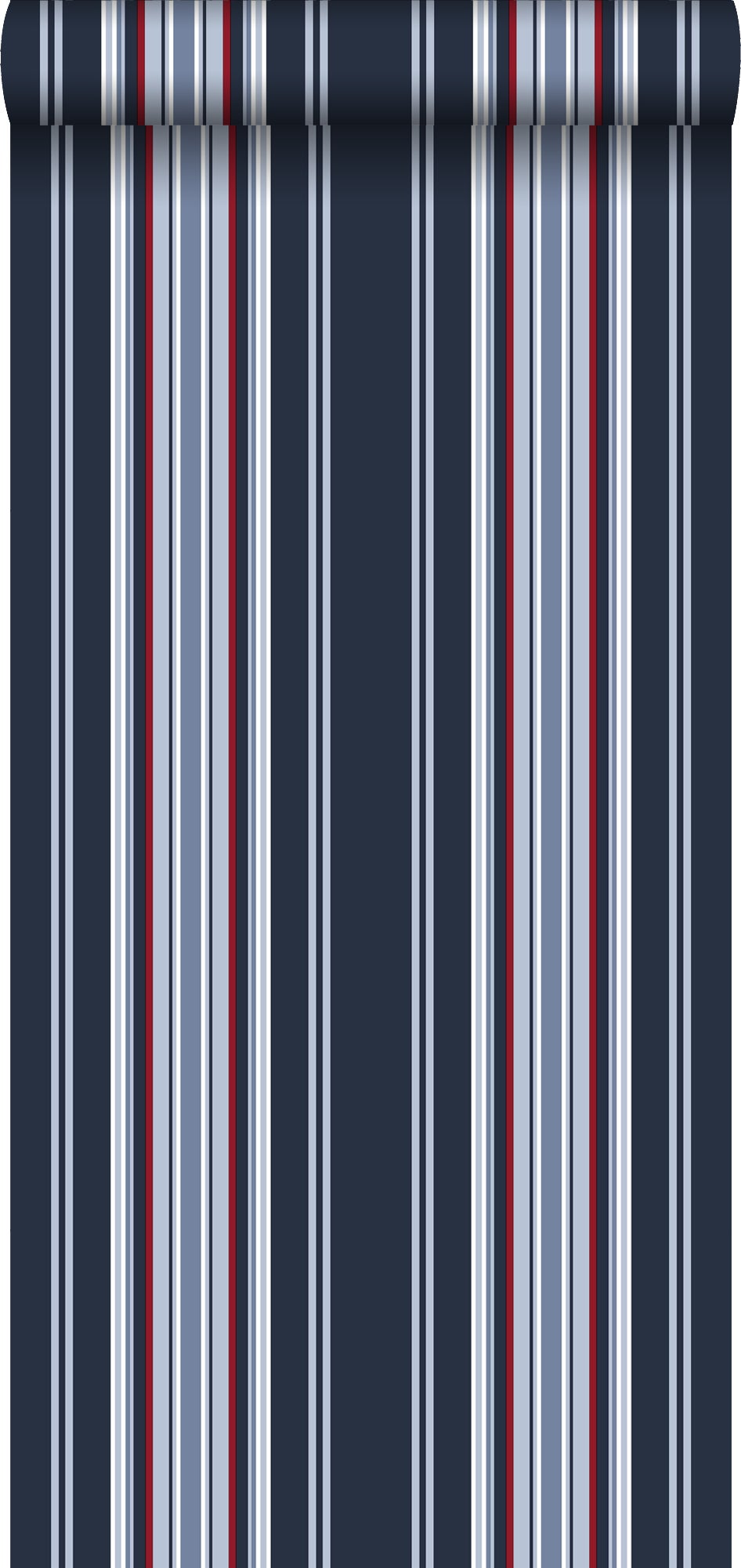 Tapeta paski granatowymIczerwonym - 53 cm x 10.05 m - ESTAHOME