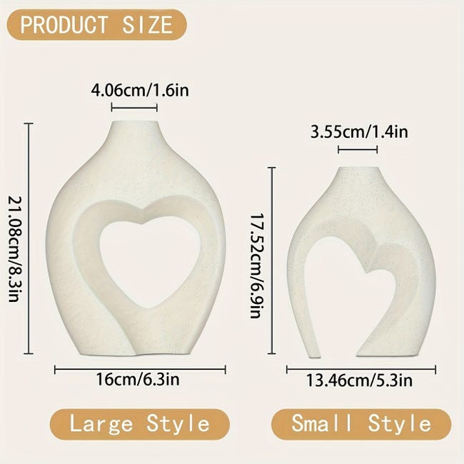 2 Pezzi Vaso In Ceramica A Forma Di Cuore,Vasi Bianchi Per La Decorazione Domestica Decorazioni 1196678 2 Pezzi Vaso In Ceramica A Forma Di Cuore,Vasi Bianchi Per La Decorazione Domestica Decorazioni 1196678