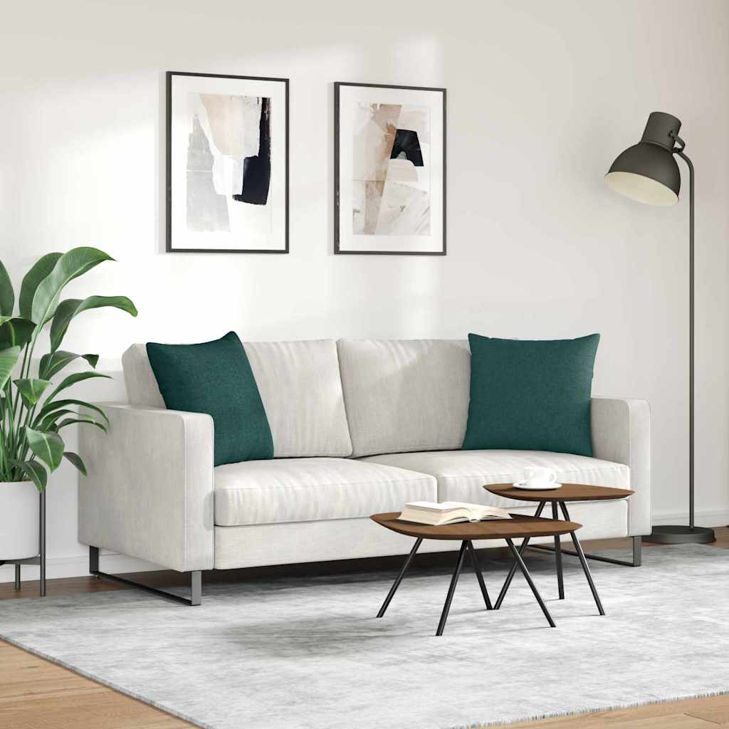 Coussins de canapé 2 pcs Vert foncé 50 x 50 cm tissu vidaXL - 5