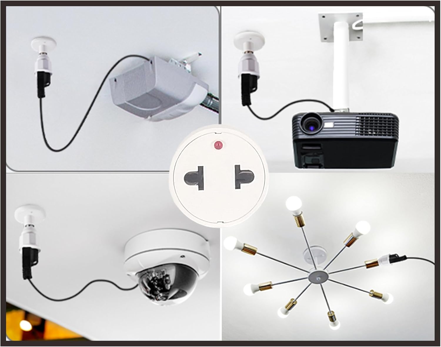 2 pièces par paquet Adaptateur de douille de lampe Prise E27 Conversion en prise de courant - 4