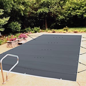 VEVOR Bâche couverture Piscine Hivernage Bulle Piscine Rectangulaire Beige en PVC 4 x 8m