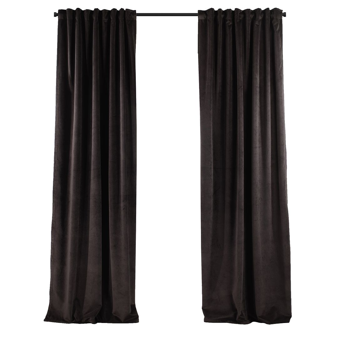 Rideau En Velours Extra Long de 1 Panneau Castor 140*325 | Leroy Merlin