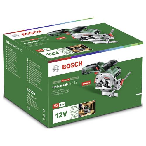Bosch Home and Garden 06033C7003 Mini Sega Circolare a Batteria UniversalCirc 12 Corpo Macchina, 0 W, 12 V, Verde - 2