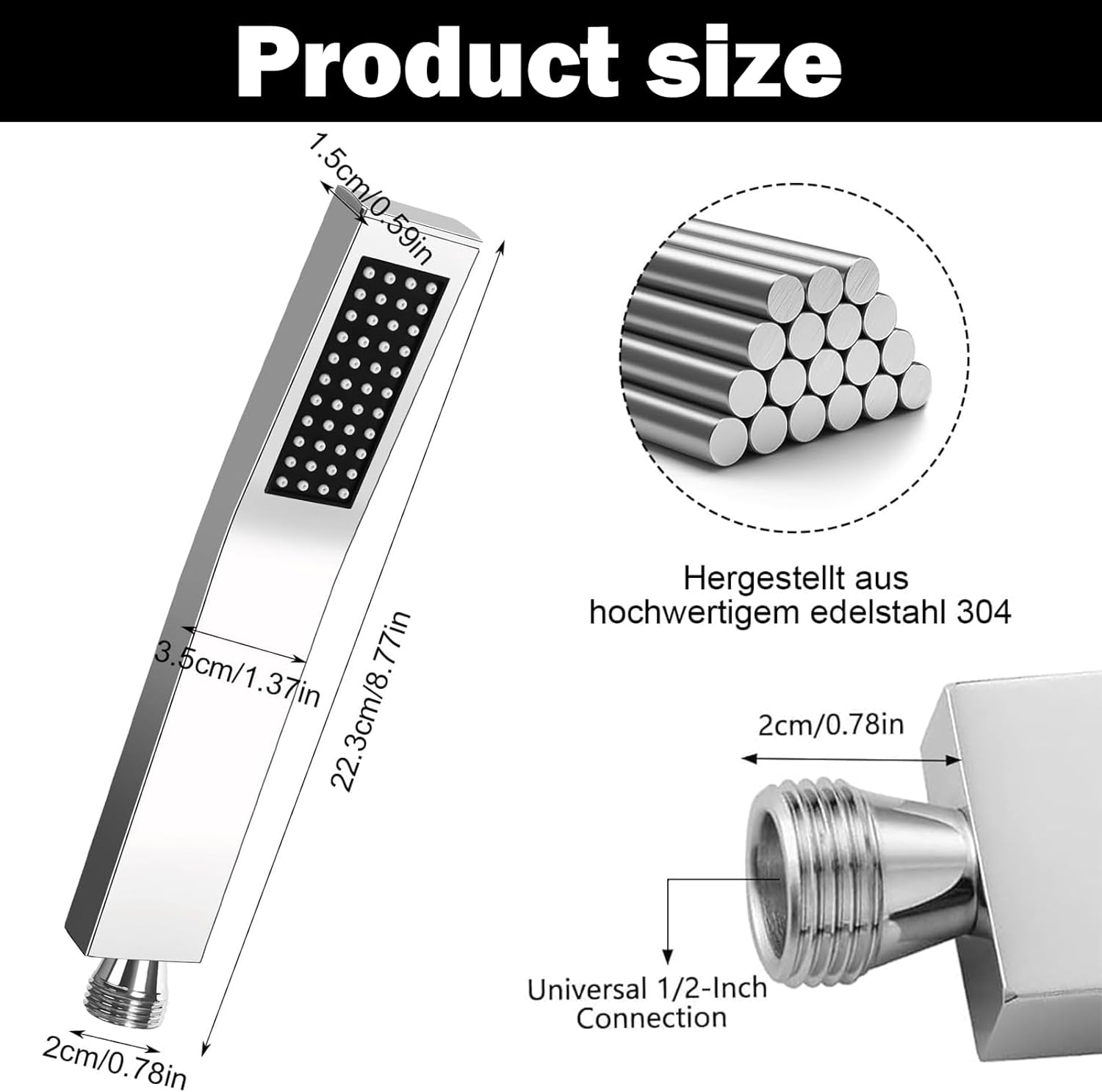 Pomme De Douche Carrée OMABETA - Jet, Massage, Bulle, Remplissage D'eau