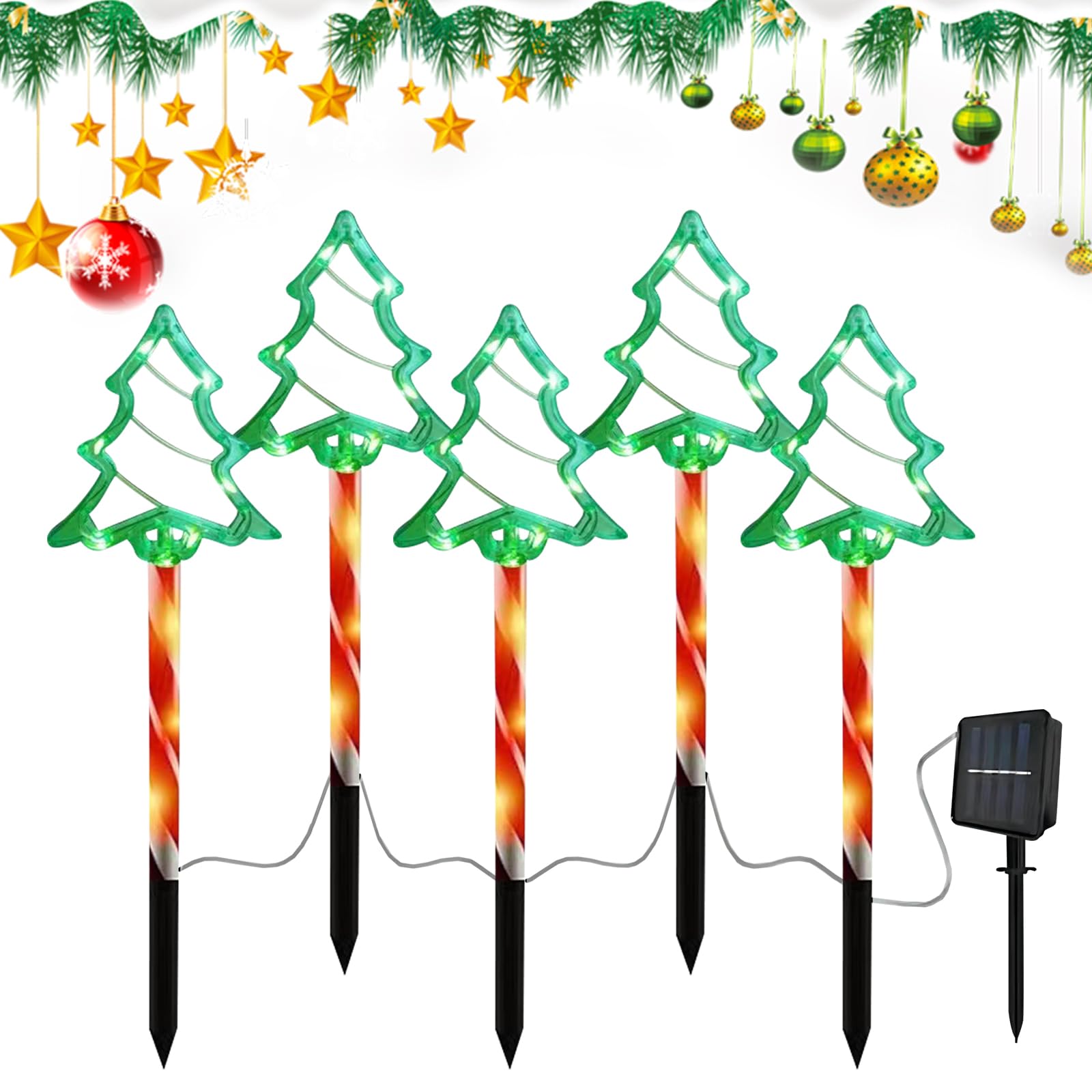 Lot De 5 Lampes Solaires En Forme De Tête De Mort Pour L'extérieur