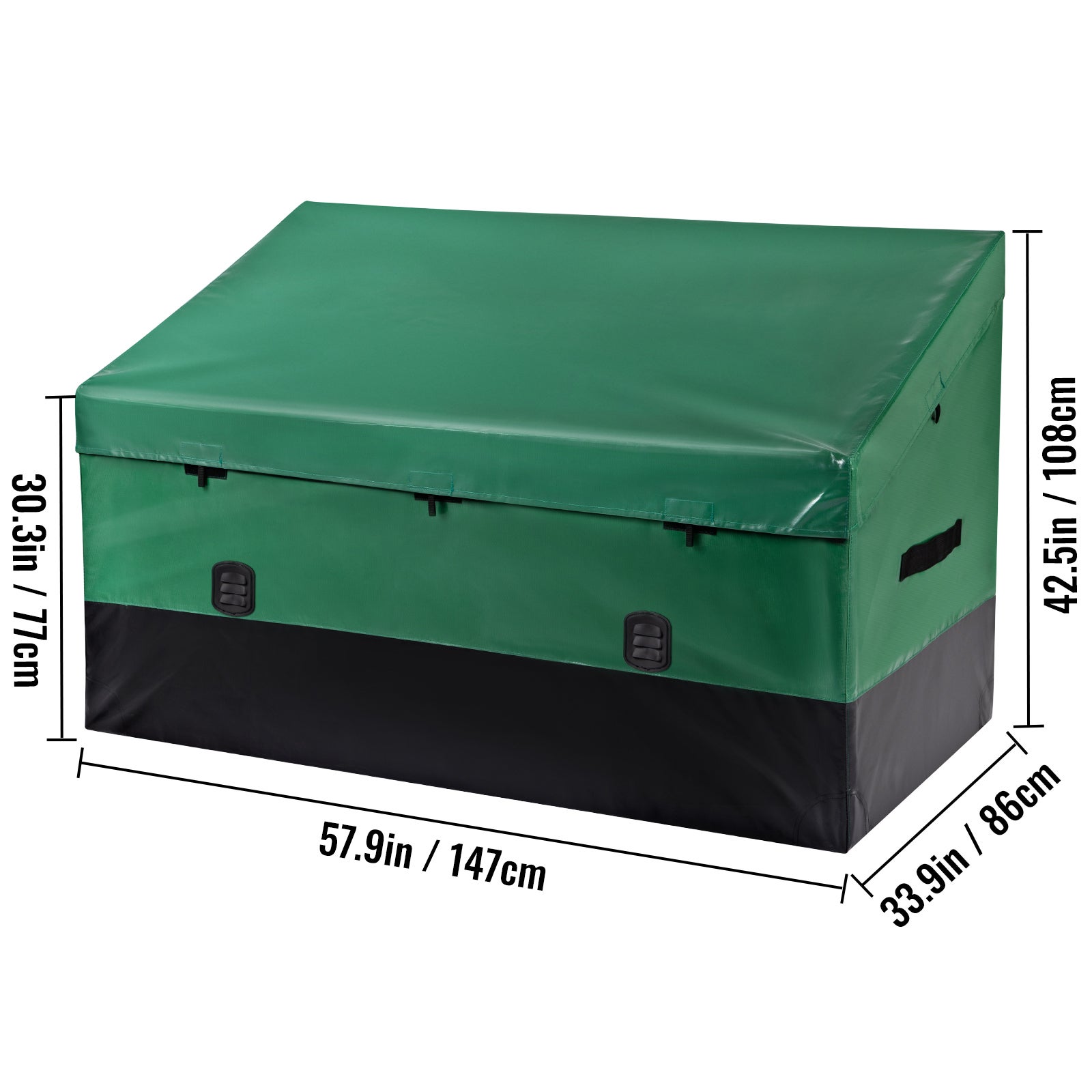 Coffre rangement extérieur 230 gallons,SucceBuy bâche PE imperméable,cadre galvanisé,protection toutes saisons pour camping,jardin,piscine,cour - 2