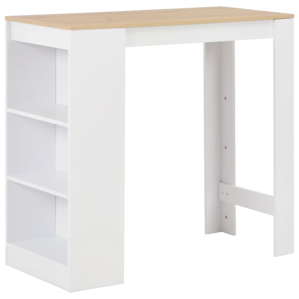 Table Haute Mange Debout Bar Bistrot Avec Tag Re Blanc Cm Leroy Merlin