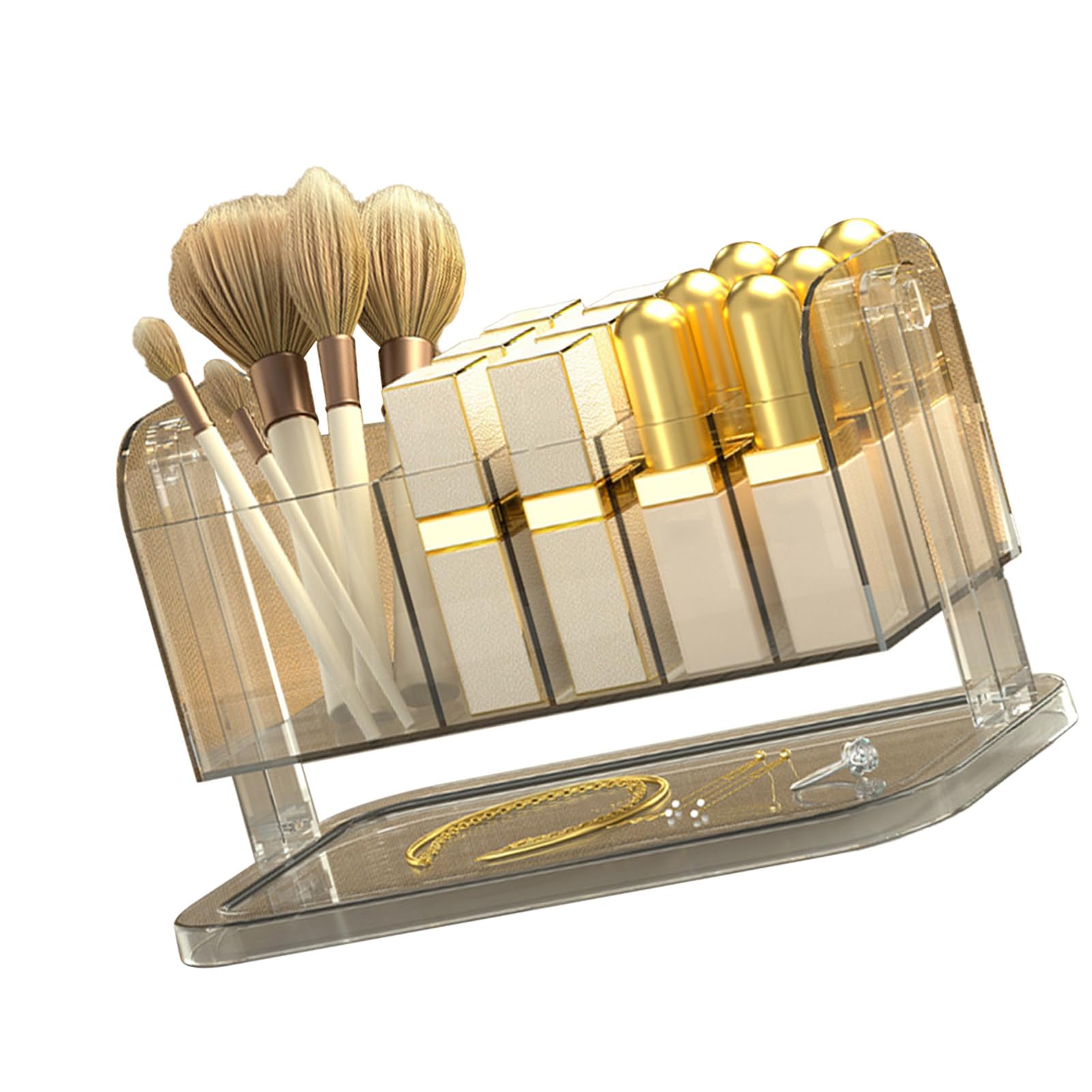 Boîte de rangement pour rouge à lèvres, support de maquillage rotatif amovible et transparent, organiseur de pinceaux, accessoires de beauté, - 9