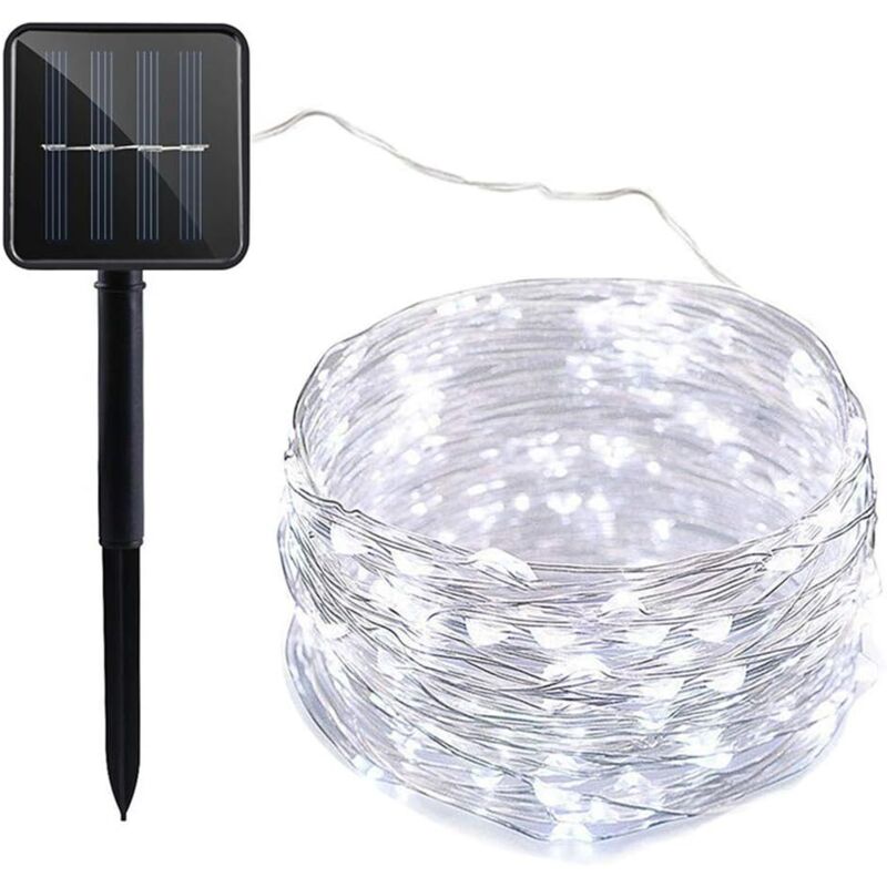 Ghirlandă solară de 22 m, 200 LED-uri, 8 moduri, impermeabilă. Grădină, terasă, casă, Crăciun. Decorațiune exterioară ecologică și luminoasă.