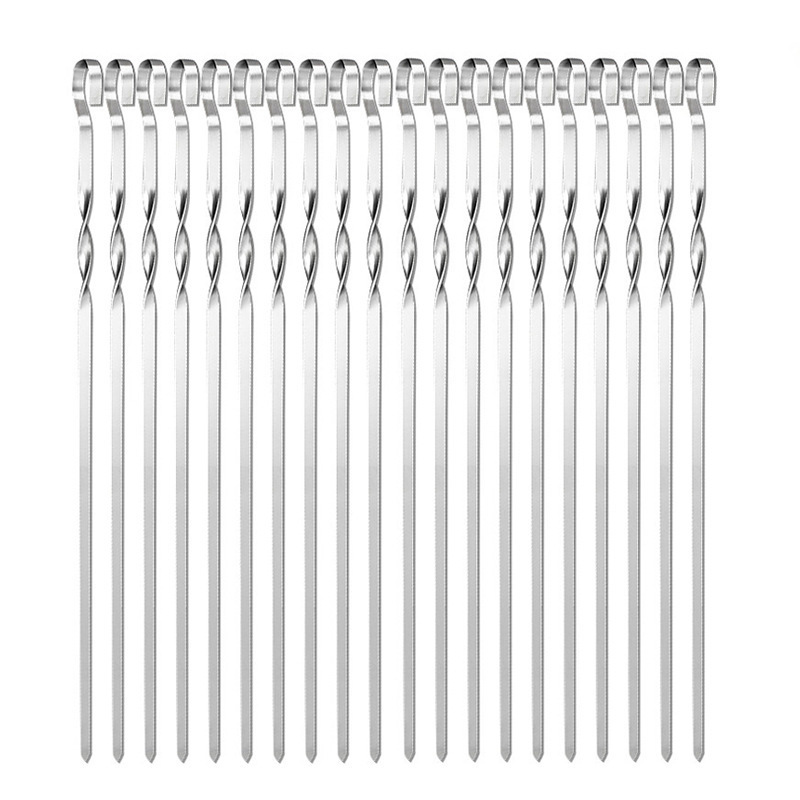 10 szpikulców do szaszłyków ze stali nierdzewnej, szpikulce do grilla