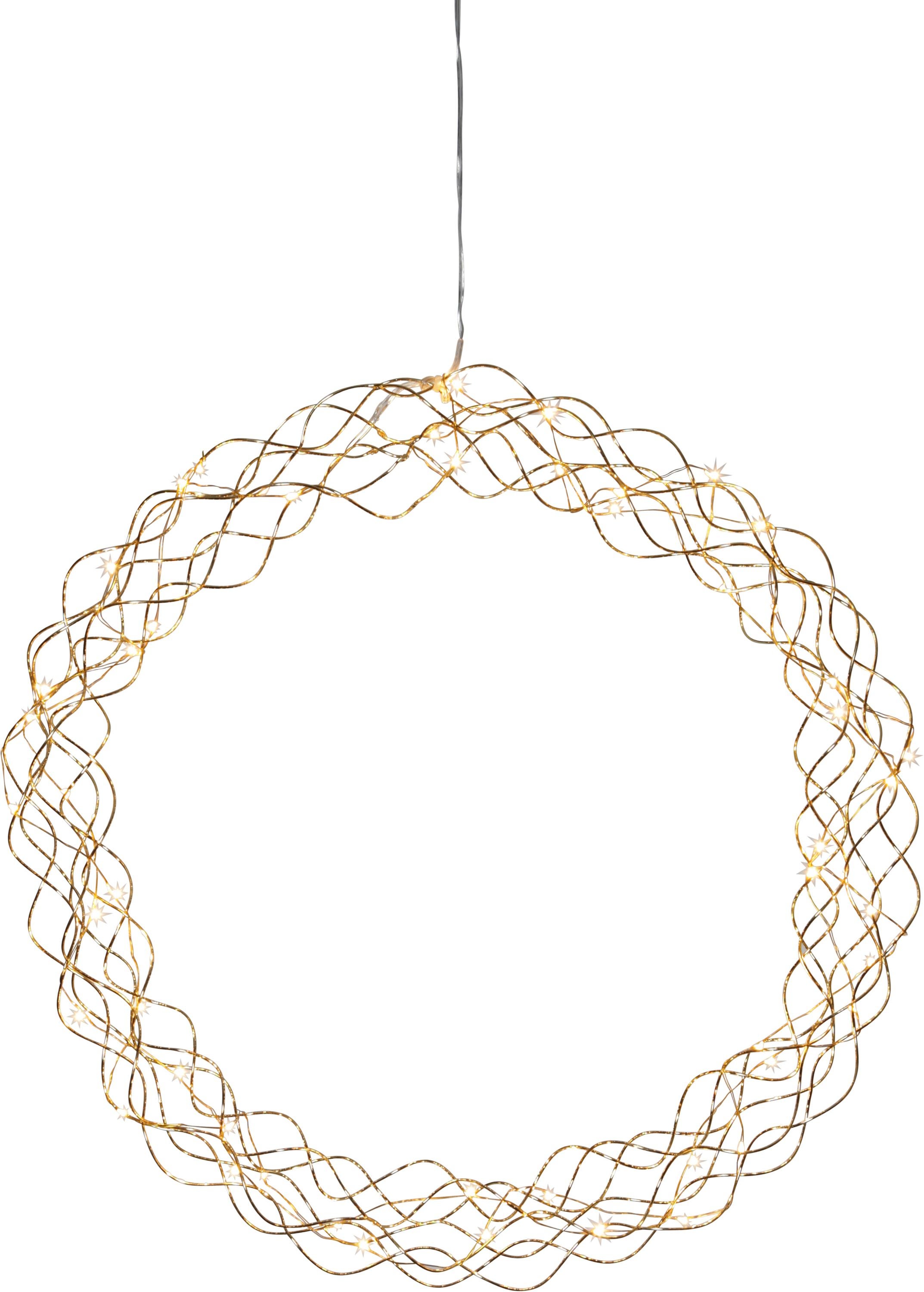 Wieniec dekoracyjny Star Trading LED "Curly", złoty, Ø 45 cm
