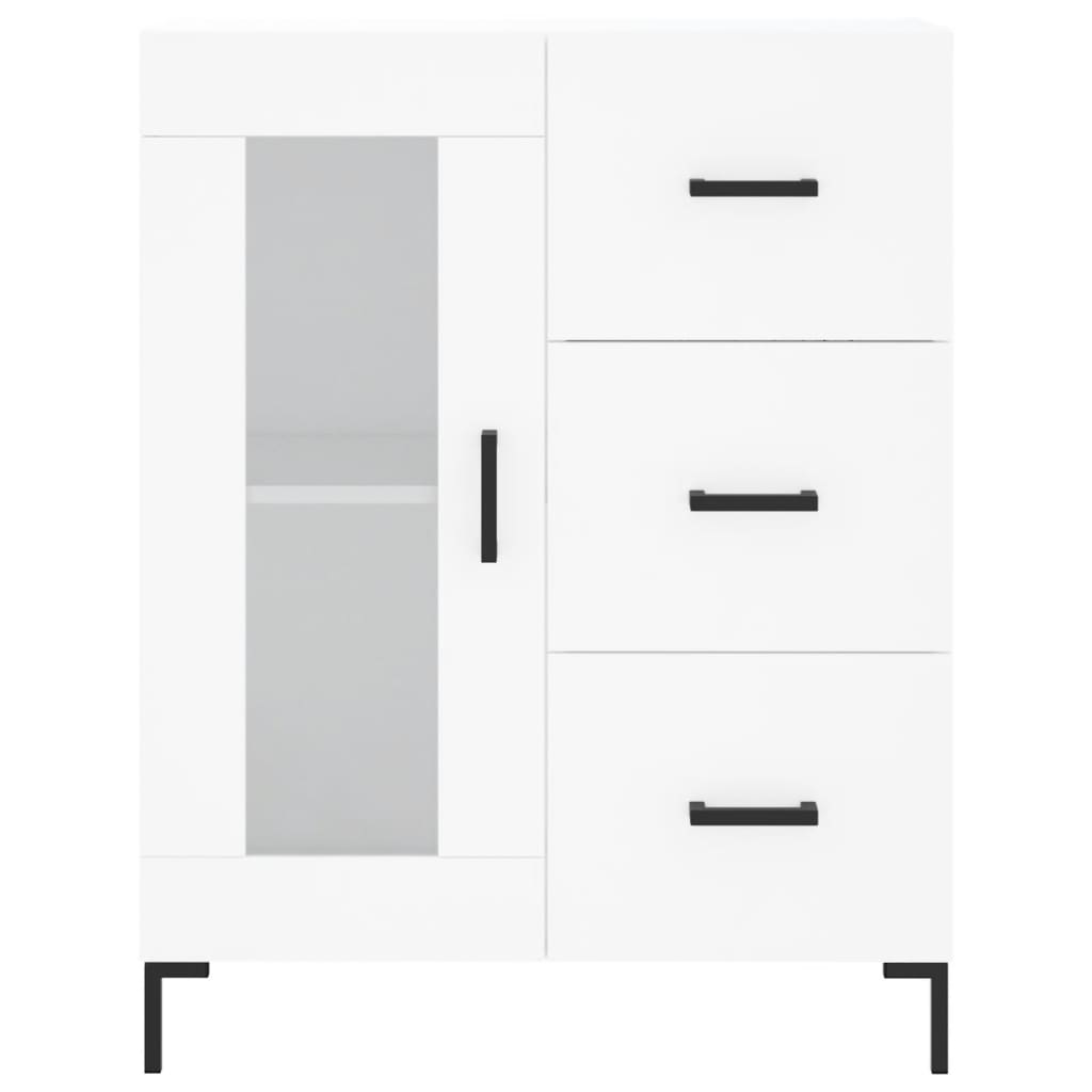 Buffet haut Blanc 69,5x34x180 cm Bois d'ingénierie - 8