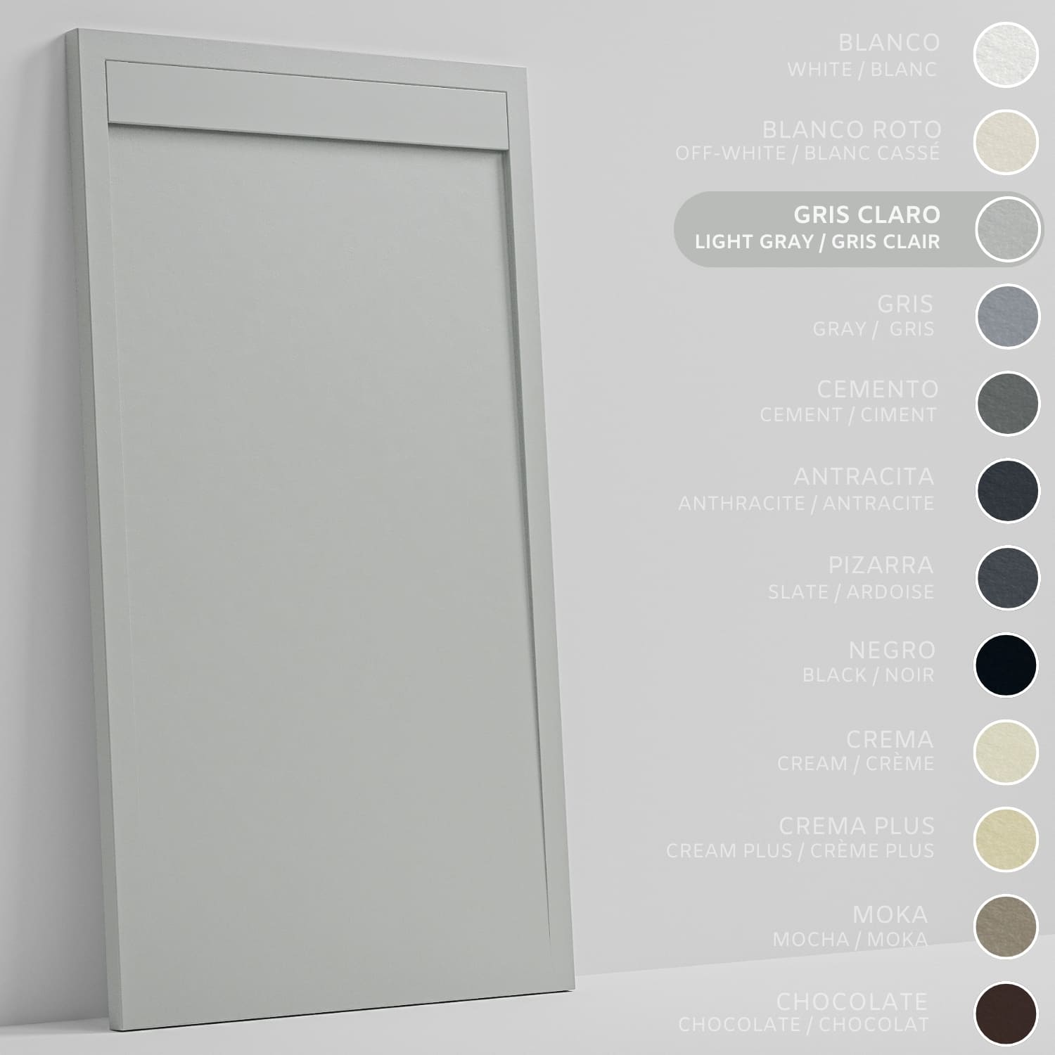 SOULHOME Brodzik prysznicowy– Żywica– Gel Coat– Gładka/Kamienna tekstura – Antypoślizgowy – jasnoszary- 190X70- Niski 3cm– Minimalistyczny