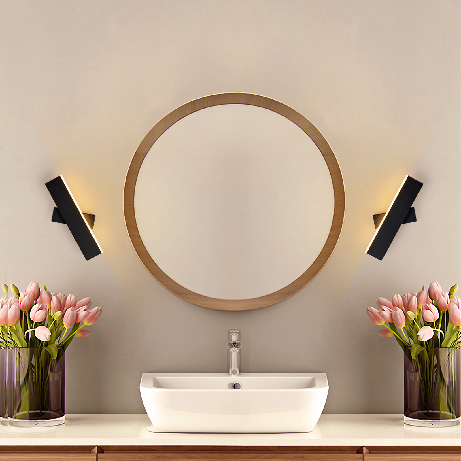 GOECO Applique Murale LED moderne, Lampe Murale angle réglable 8W, Luminaire Murale rectangulaire 30CM, pour Chambre Salon Escalier Couloir, nch - 7