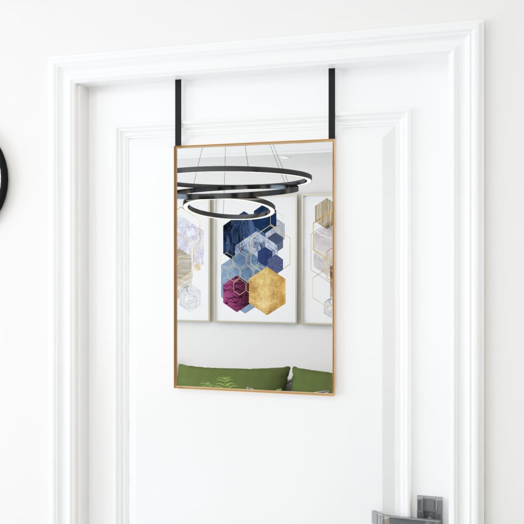 Miroir de porte en verre et aluminium doré 40x60 cm- COMFORTXL - 2