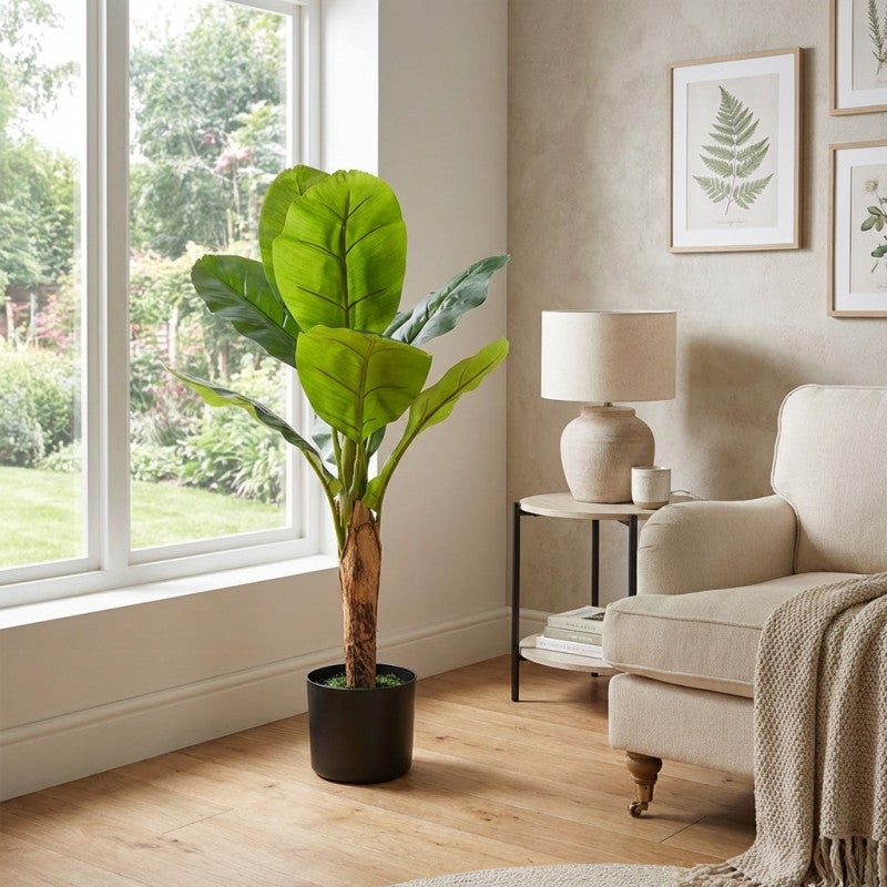 Bananier artificiel de 86 cm avec pot | Plantes en plastique pour la décoration intérieure et extérieure - 6