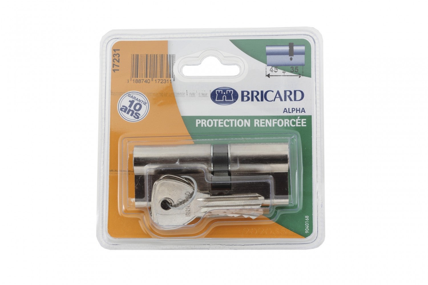 Cylindre de serrure BRICARD alpha L.35 + 45 mm - 2