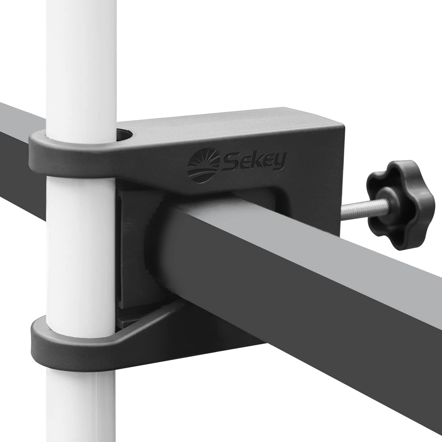 Outsunny Tavolo da Ringhiera per Balcone Altezza Regolabile Nero | Italy