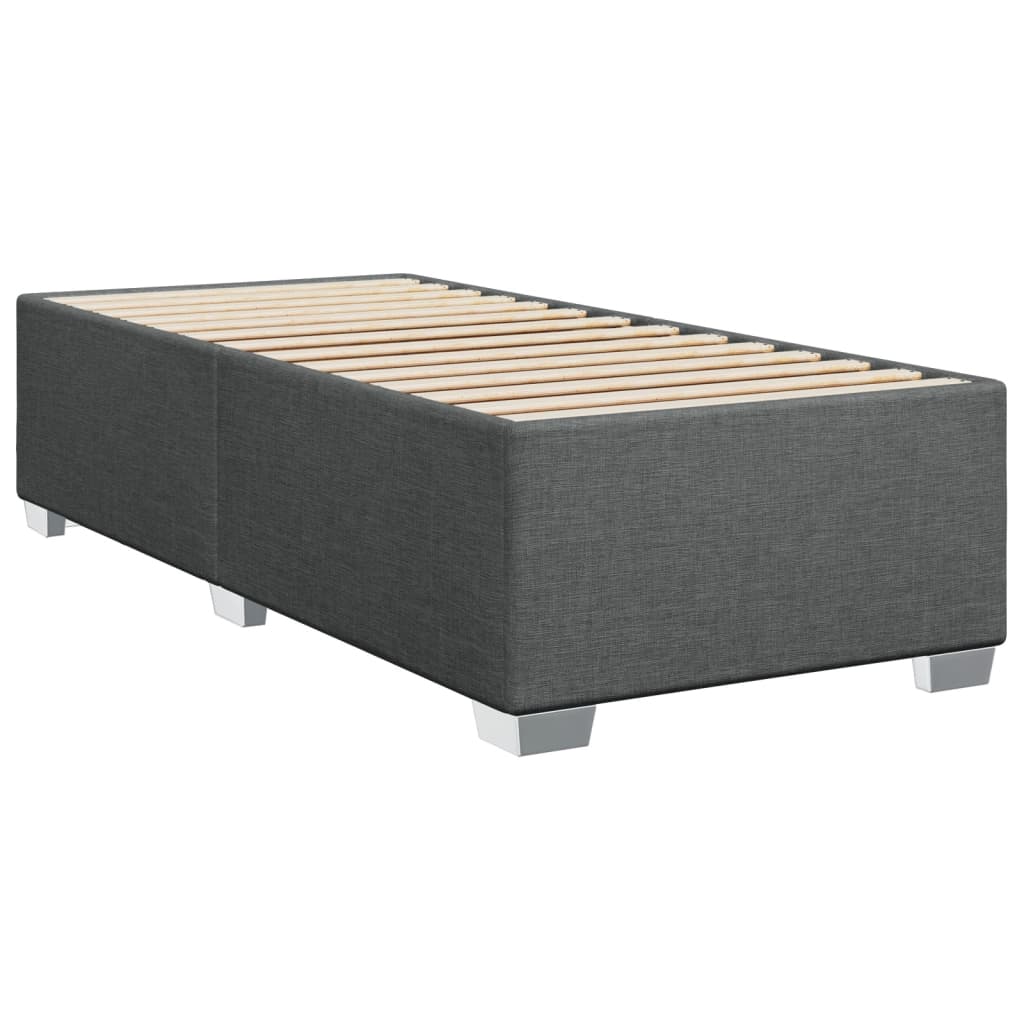Cadre de lit sans matelas, tissu, gris foncé, pour la chambre, 100 × 200 cm - 3