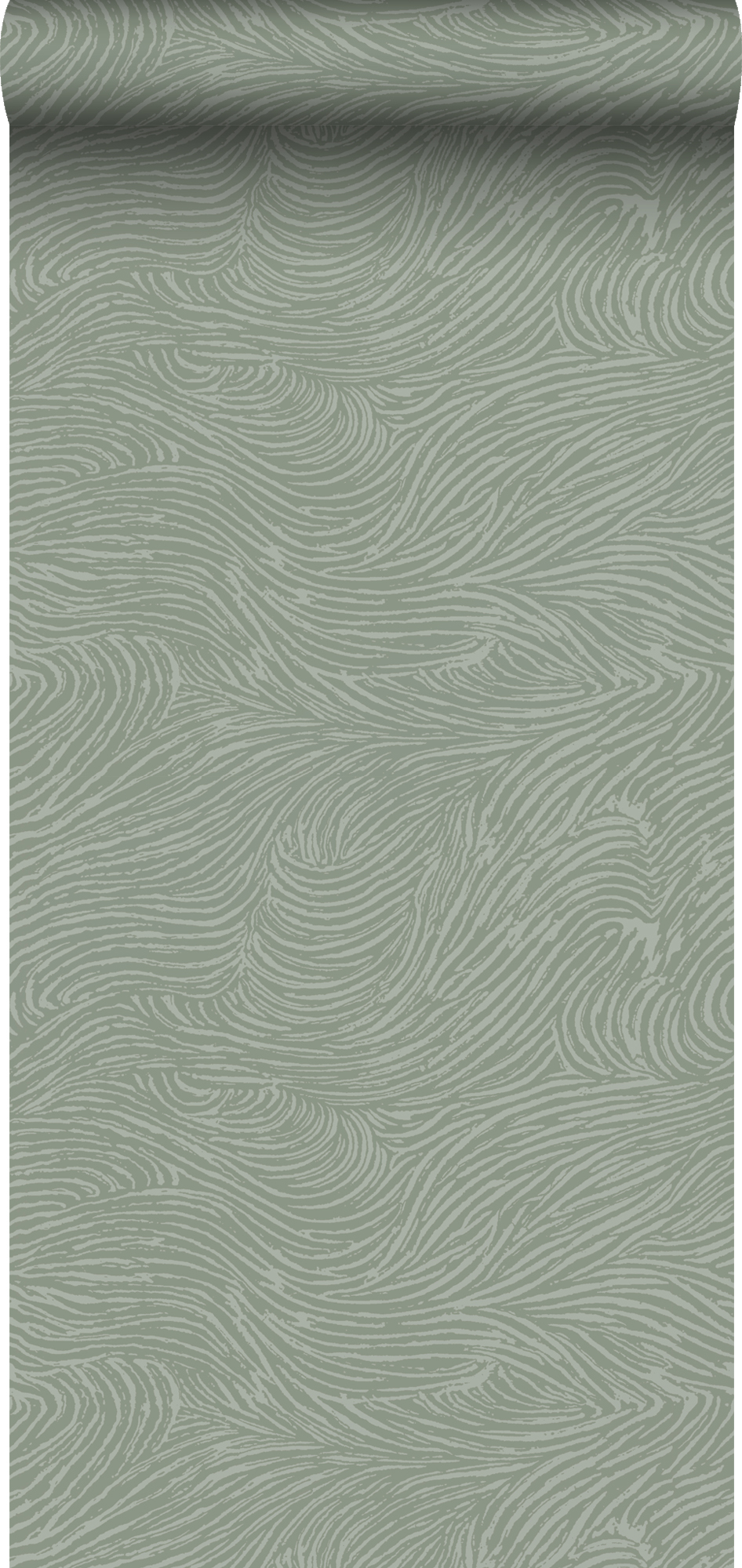 Papel pintado diseño de líneas onduladas en 3d verde menta agrisado - 50 x 900 cm - estahome