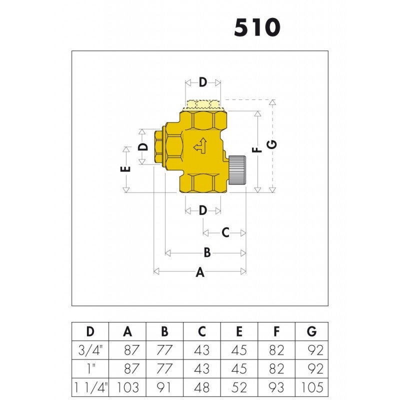 Clapet anti-thermosiphon laiton - 33X42 - 3