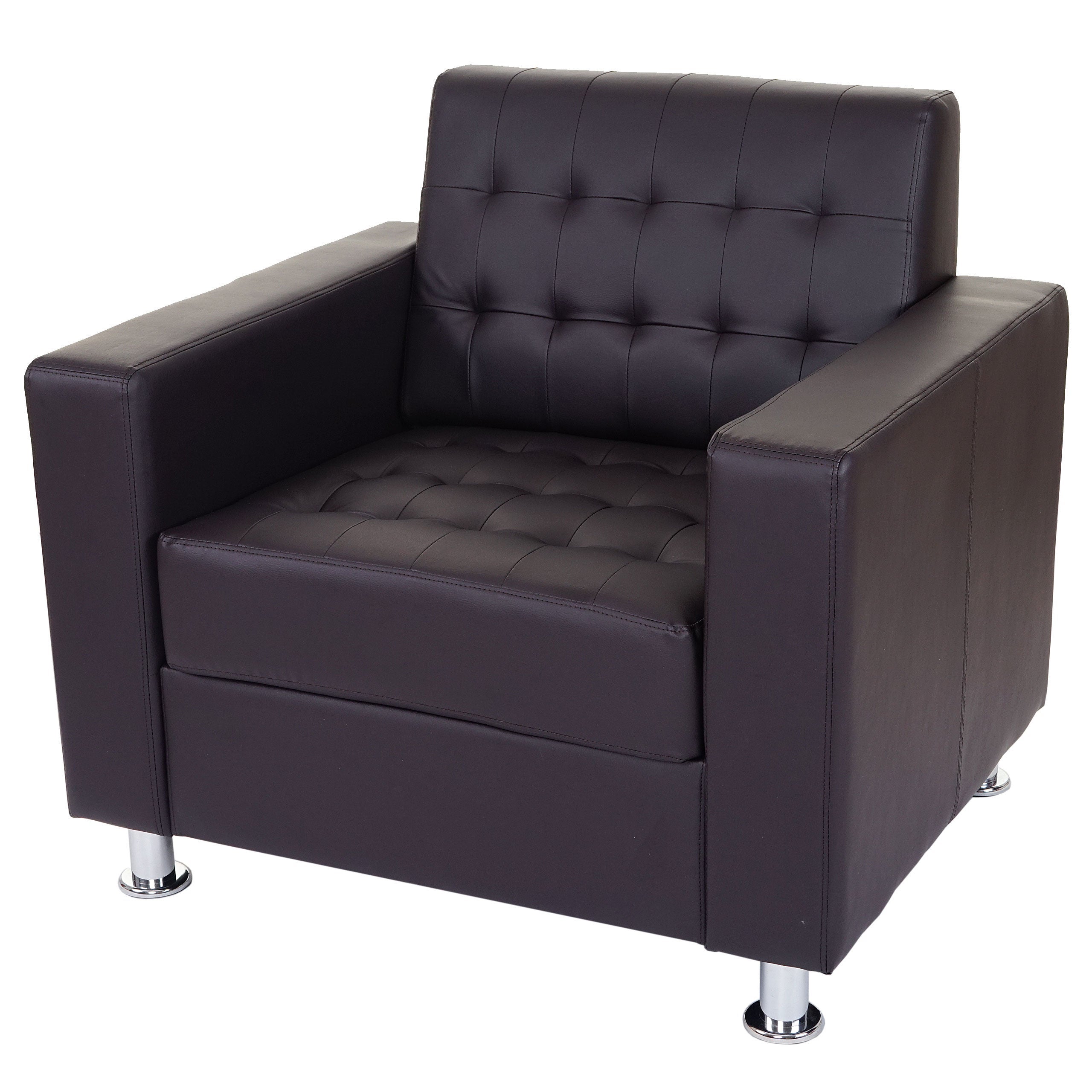 Sillón lounge en patas de metal sintético color café diseño moderno 04_0003125
