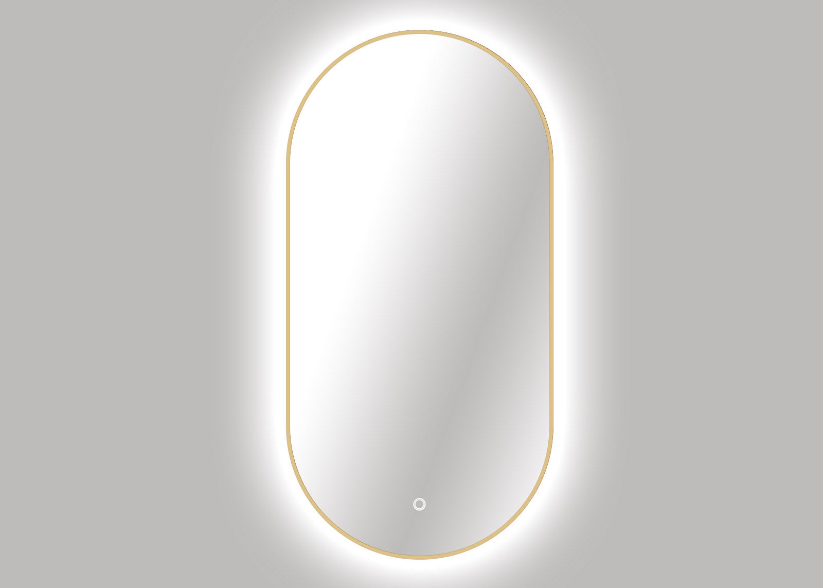 OVAL LINE LED lustro w złotej ramie 100 x 50cm z oświetleniem LED - 5