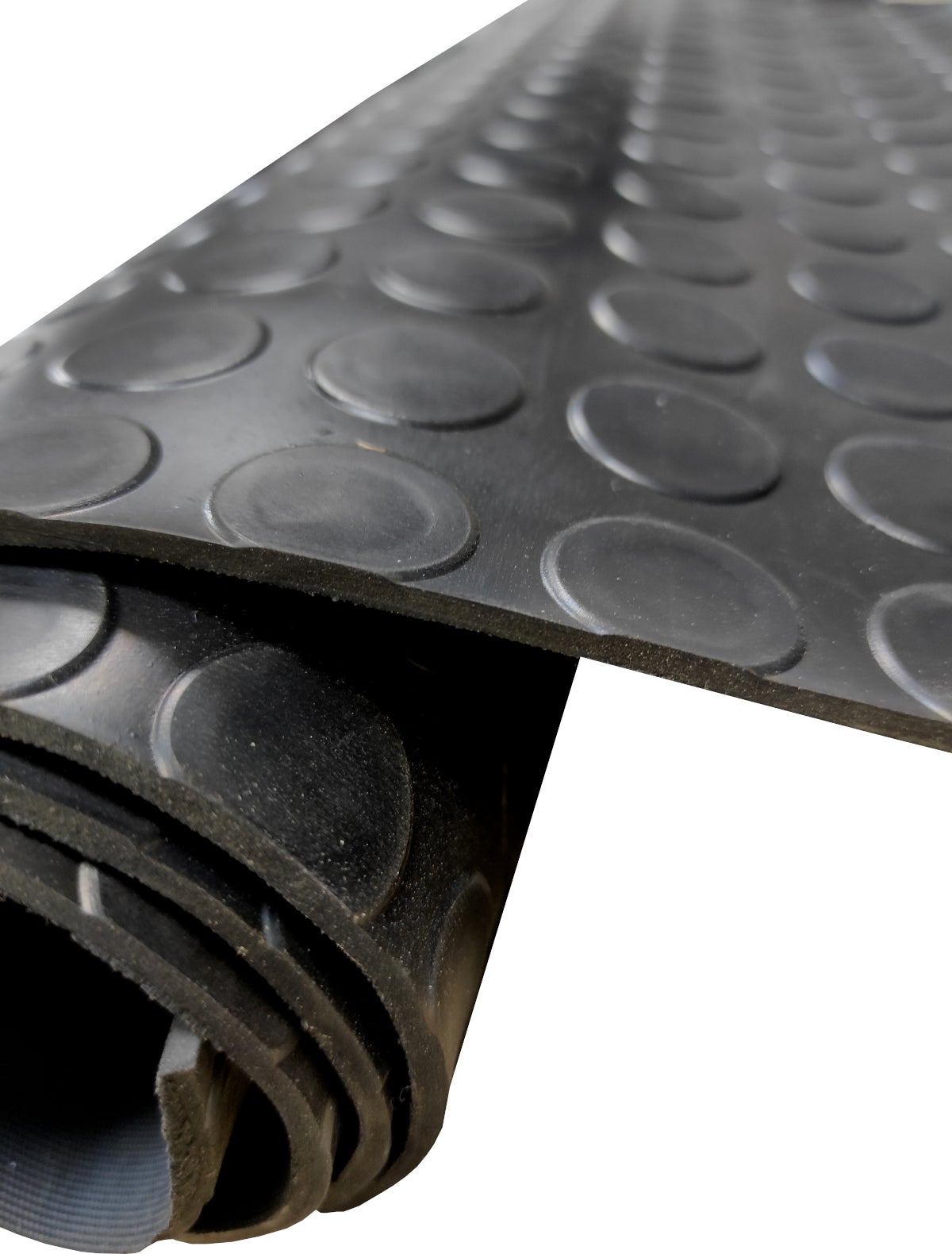 Suelo Goma| Composición 100% Caucho| Suelo Caucho| Suelo PVC| Suelo Protector| Diseño Botones Negro| Grosor 3MM| Medida 100X700CM - 2