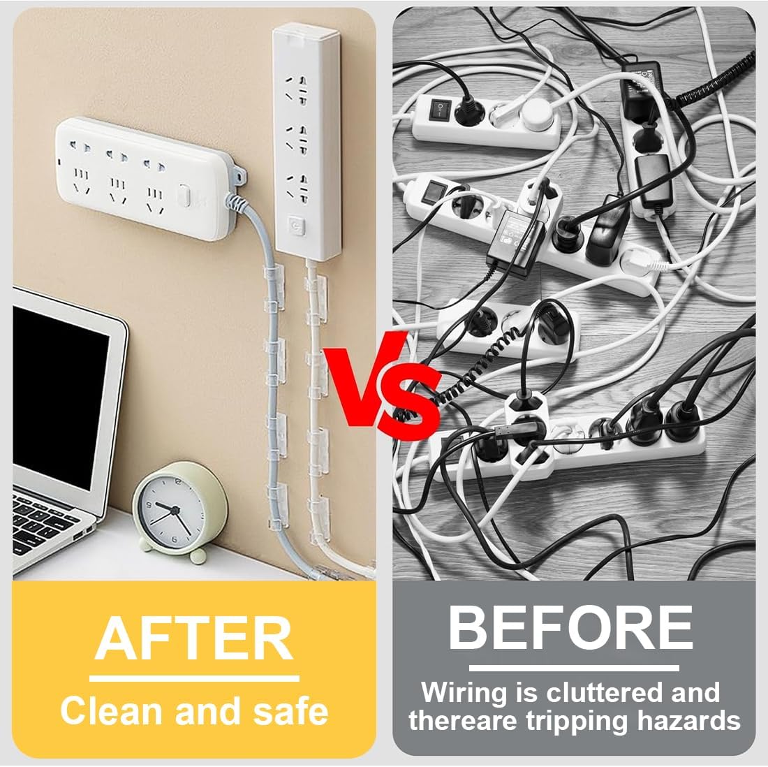 4 Pièces Support Adhésif Mural pour Multiprise Électrique Rangement Organisateur pour Prises, Routeur WiFi, Ordinateur, Boîte à Mouchoirs, Cuisine - 3