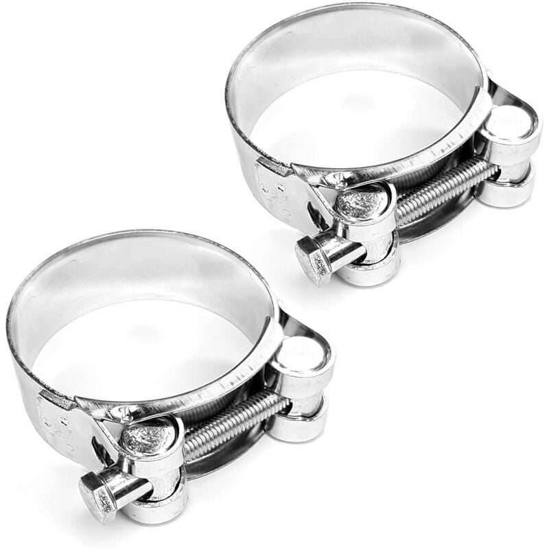 2x Zacisk ślimakowy o średnicy 40-43 mm, szerokości 20 mm, z pełną taśmą, zaokrąglonymi krawędziami, do węży, rur i przewodów elastycznych