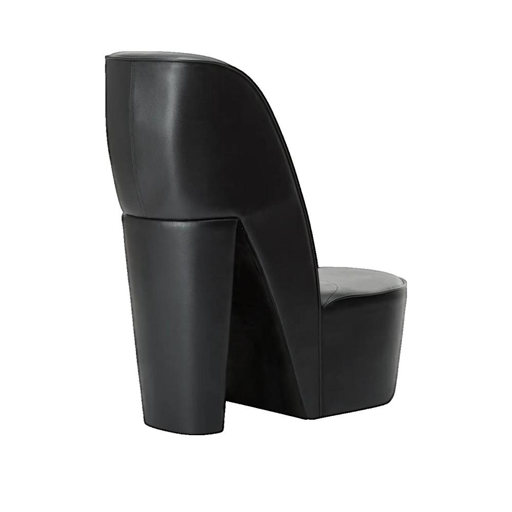 vidaXL Chaise en forme de chaussure à talon haut noir similicuir - 3