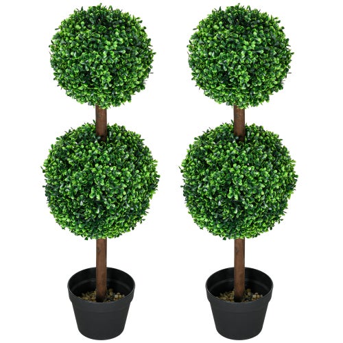 Set Da 2 Piante Artificiali In Vaso – Bosso E Lavanda Con Protezione UV, Altezza 43 Cm, Per Esterni E Interni - 2