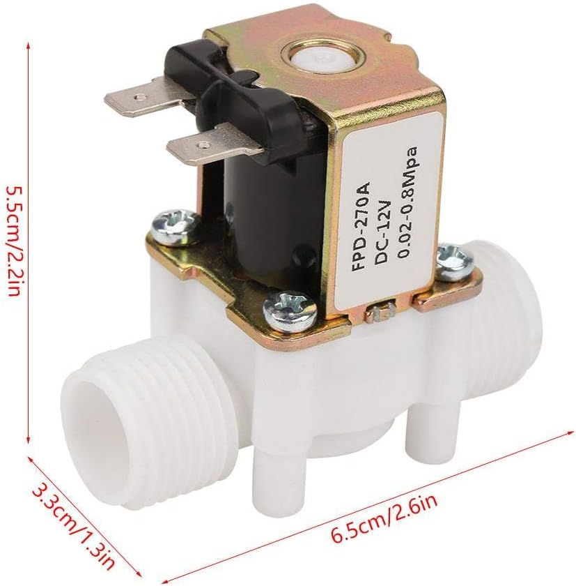 Vobor Électrovanne 12V DC 1/4" 2 Voies Normalement Fermée Aluminium, Pour Eau Gaz Air Fluides - Compatible Compresseurs