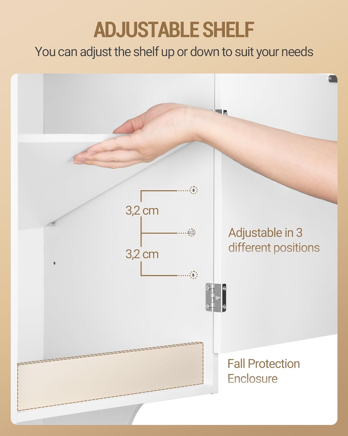 Mueble Columna de Baño, Mueble Ropa Sucia 1 Cesto para Ropa, Columna de Baño Mueble de Baños, Apto para baños, lavadero, Sala de Estar, Blanco - 5