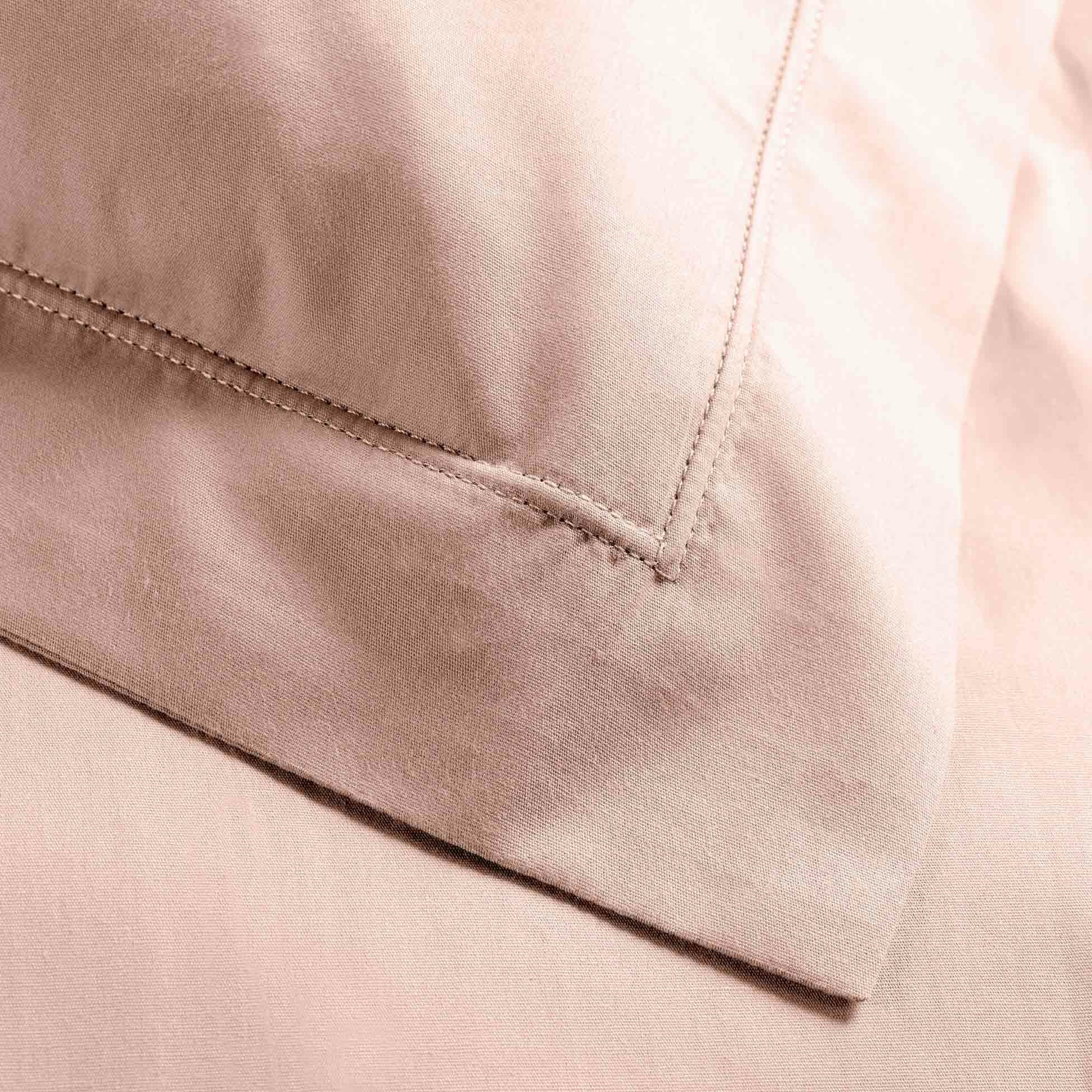 Taie d’oreiller volant plat – 50 x 70 cm – percale unie 78 fils – point bourdon – Nude - 2