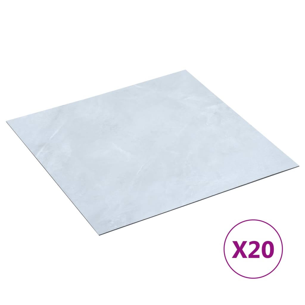 Lamas de suelo autoadhesivas 20 uds pvc 1,86 m² mármol blanco vidaxl