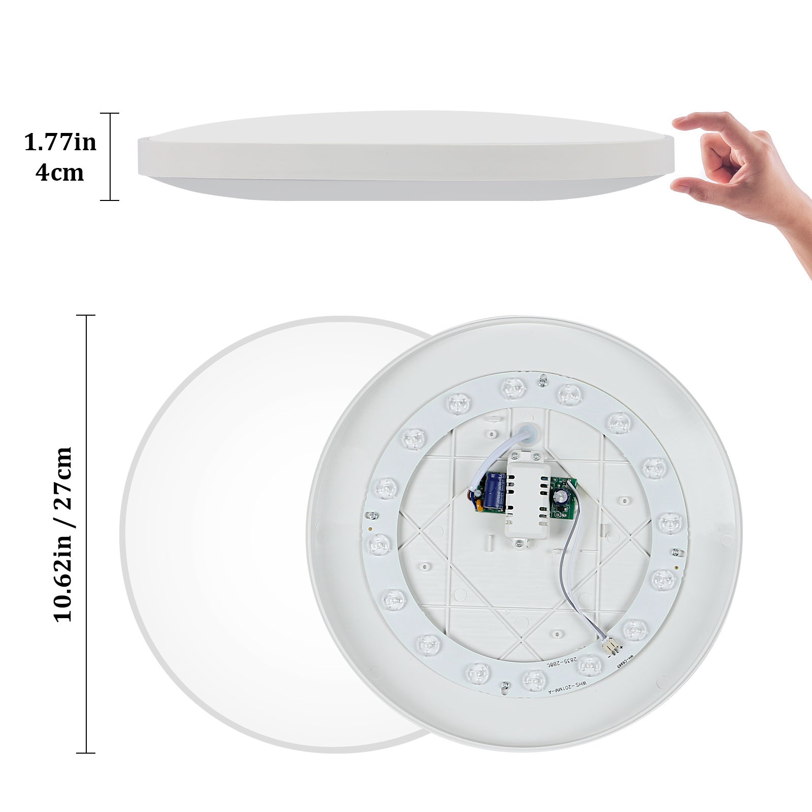 Luce a soffitto a LED rotondo, lampada del soffitto del bagno, IP54 Waterproof 6500k Cold White, moderno a soffitto per il bagno Balcone da cucina Bal - 2