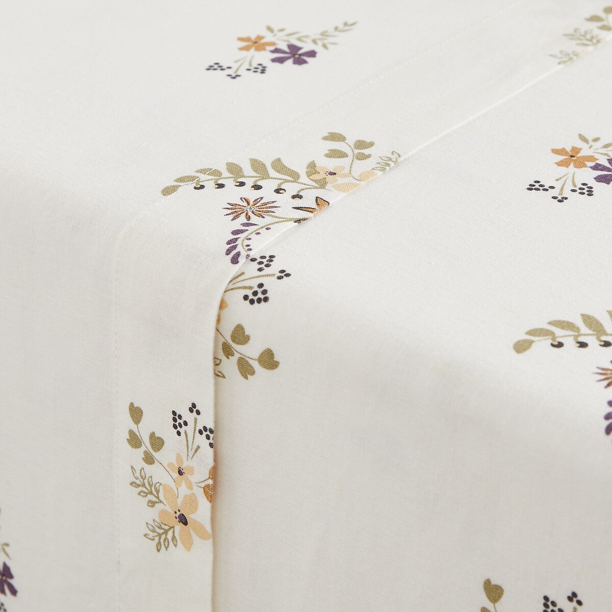 Drap plat coton/lin, Véra - Imprimé floral - 180 x 290 cm - 2