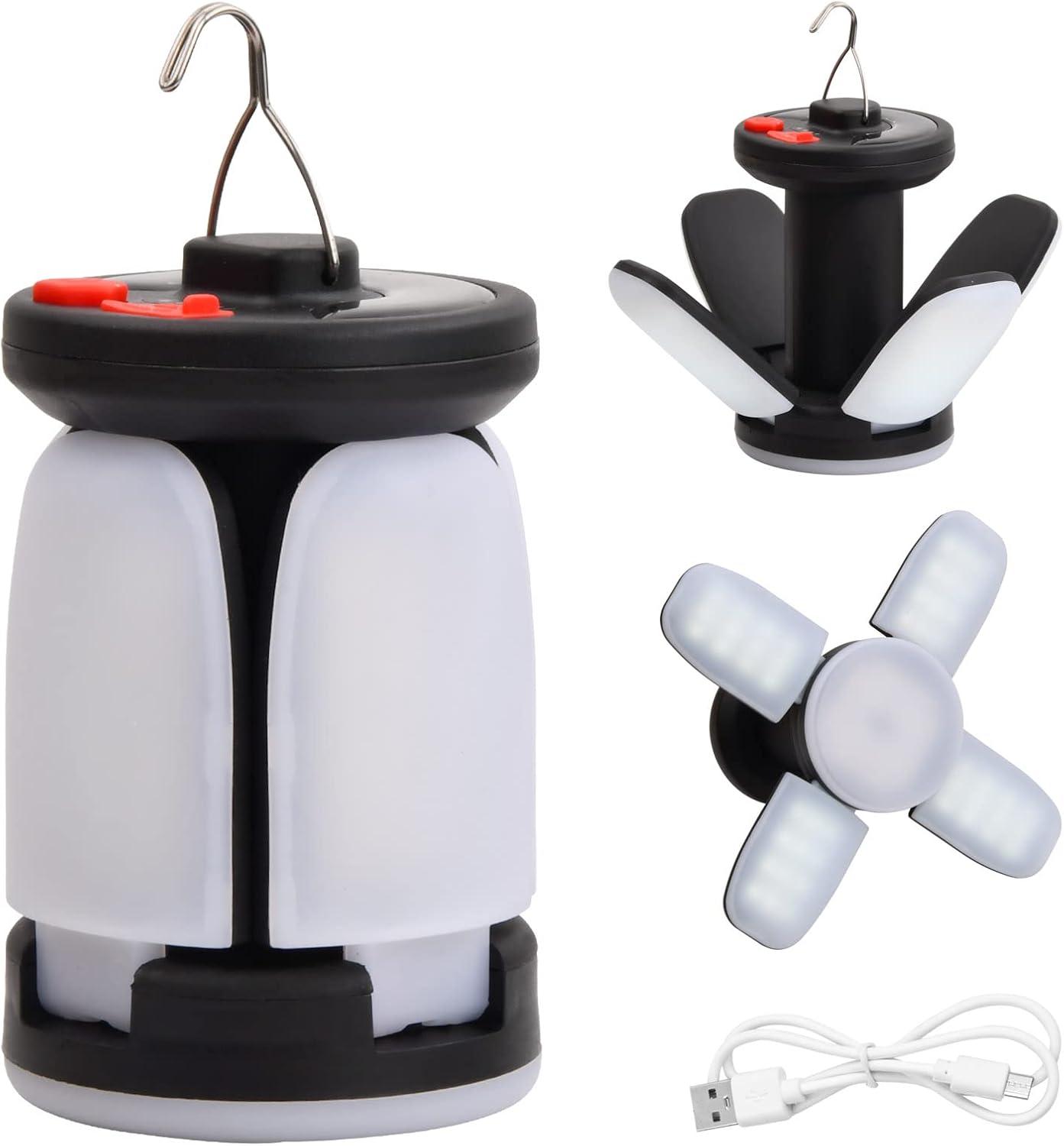 Latarka kempingowa zasilana energią słoneczną, lampa do namiotu z 6 trybami oświetlenia, składana lampa kempingowa, akumulatorowa lampa kempingowa