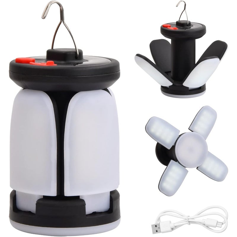 Latarka kempingowa zasilana energią słoneczną, lampa do namiotu z 6 trybami oświetlenia, składana lampa kempingowa, akumulatorowa lampa kempingowa