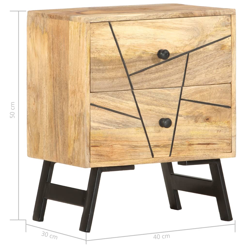 Table de chevet，Table d'appoint, Table de nuit pour Salon Chambre 40x30x50 cm Bois de manguier massif150432 - 6