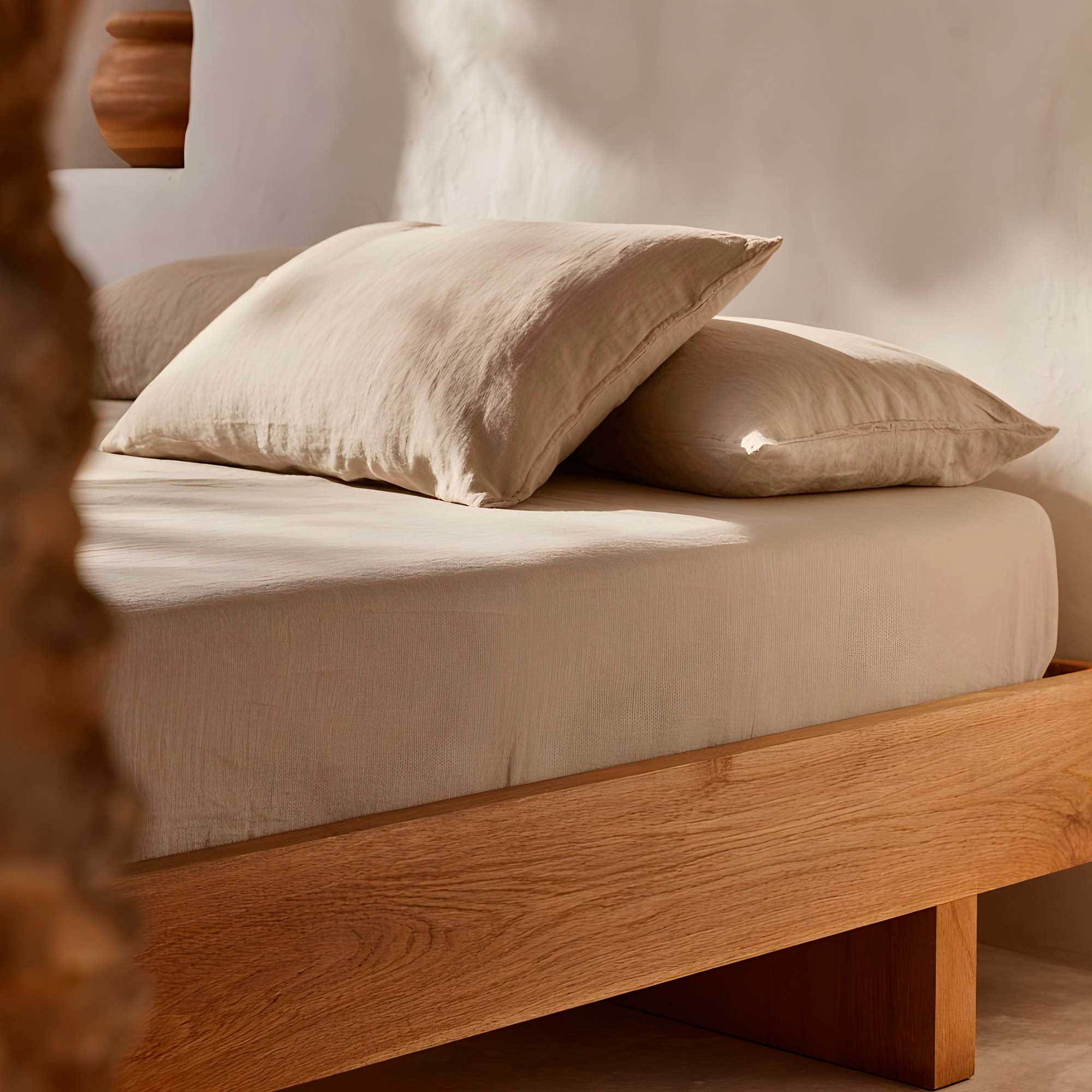 Lençol de baixo 100x200x30 cm 100% algodão respirável ajustável Cinza Pedra - 2