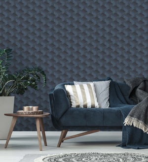 Papier peint mural 3D motif lys bleu et papillon