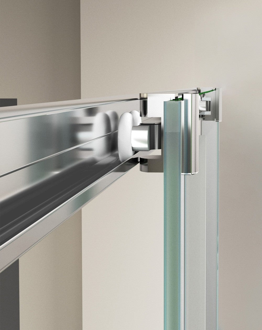 Mampara Ducha Frontal Corredera 1 Puerta 1 Fijo | Alto 190cm Transparente | Cromo Brillo 150cm (Adaptable 148-152cm) - 6